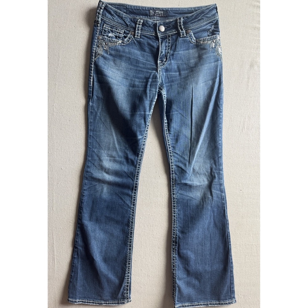 Silver Low Waist Flare Jeans Suki 29x32 Y2K